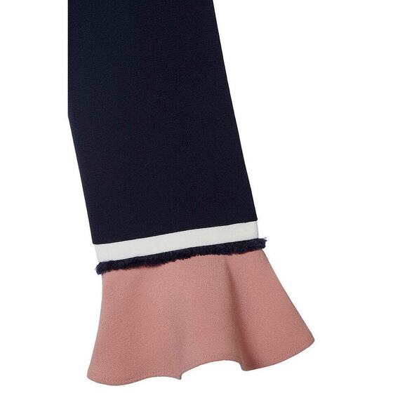 THE FOLD London Rosnaree Sheath Dress Blue Pink Size 14 Officewear Office Siren - Picture 3 of 10